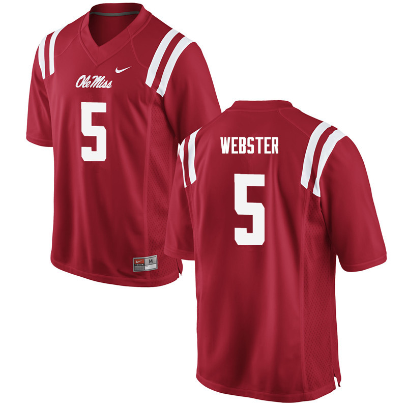 Ken Webster Ole Miss Rebels NCAA Men's Red #5 Stitched Limited College Football Jersey HWC4358HL